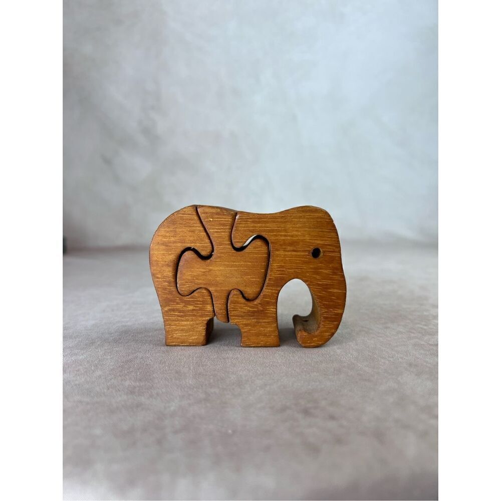 Vintage The Playmill Atkinson Maine Wooden Elephant Puzzle